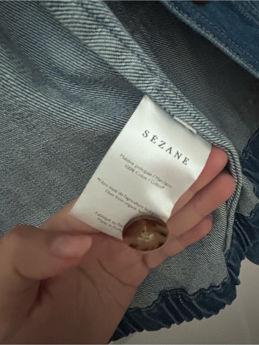 Sezane Blue Denim Jean Jacket - Picture 3 of 6